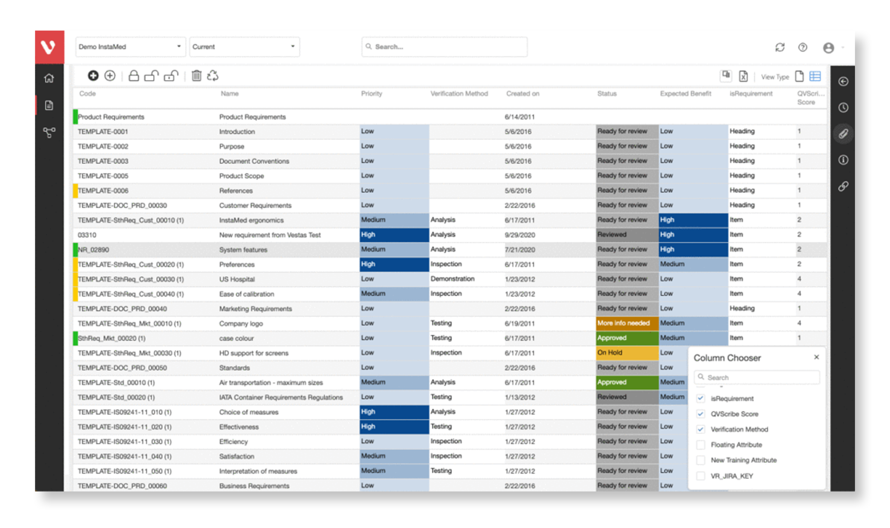 screenshot of Visure Requirements
